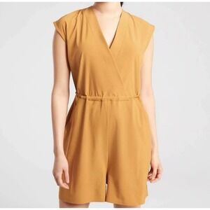 Athleta Marlow Tuscan Gold Short Sleeve Lightweight Romper Women's‎ Size Large